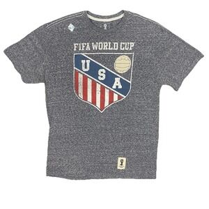 FIFA World Cup Brasil 2014 USA Soccer Short Sleeve T-Shirt Mens L Gray